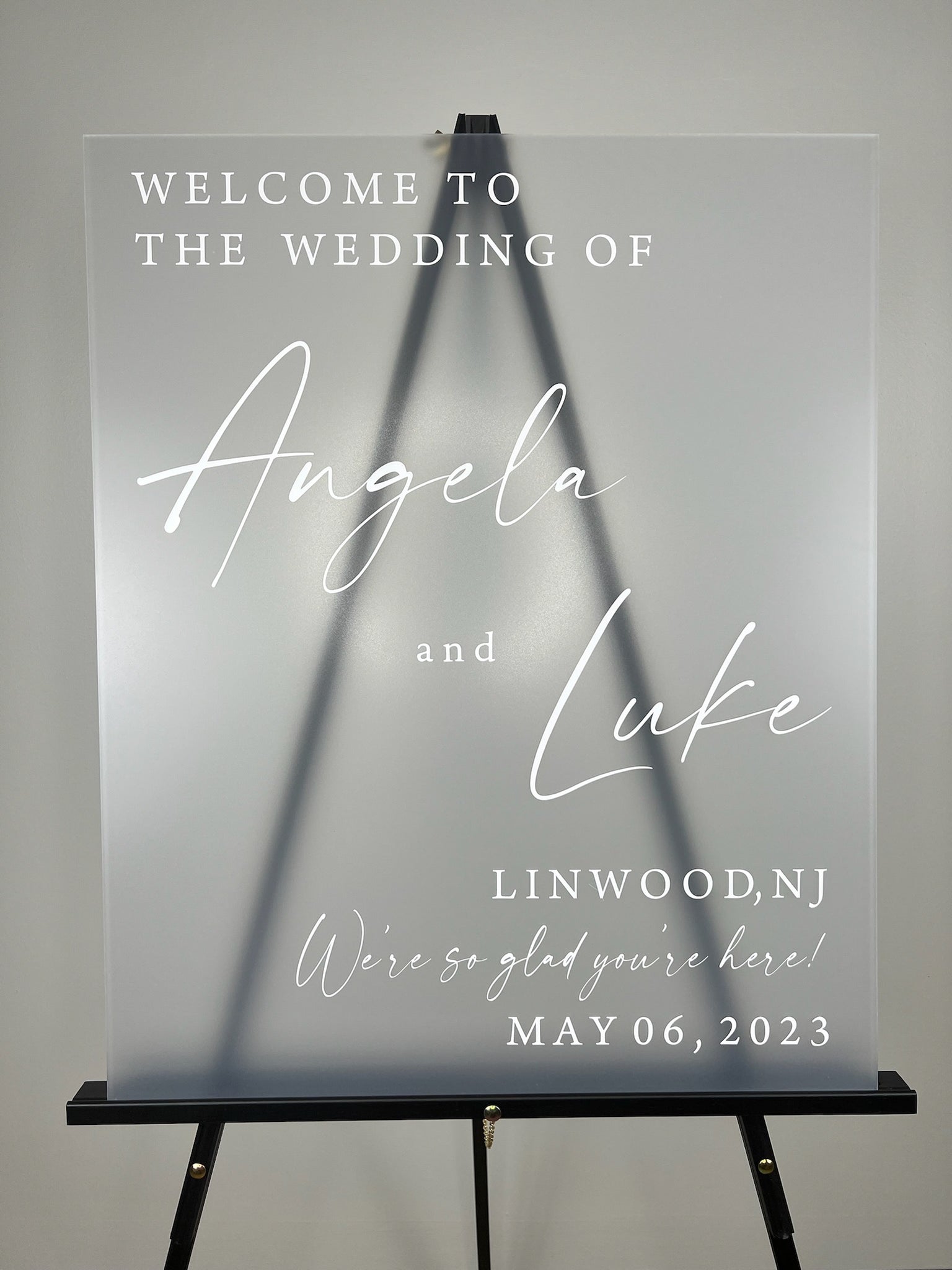 Frosted Acrylic Welcome to Our Wedding Sign – Sticky Wall Vinyl LLC