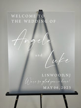 Load image into Gallery viewer, Frosted Acrylic Welcome to Our Wedding Sign