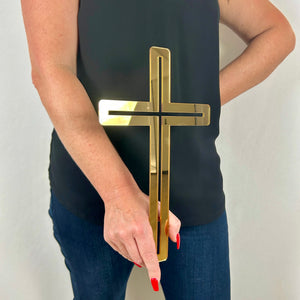 Mirror Acrylic Cross - Acrylic Cross for Mi Bautizo Party - Acrylic Cross for First Communion Party