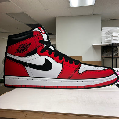 Coroplast Jordan 1 Shoe Party Prop - Red Jordan Sneaker Cutout - Sneaker Theme Party - Sneakerhead Cutout - 6ft Party Standee - 7ft Party Standee