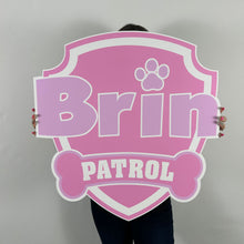 Load image into Gallery viewer, Personalized Paw Patrol Cutout - Paw Patrol Logo with Name - Custom Patrol Prop - First Birthday Party - Paw Patrol Cutouts