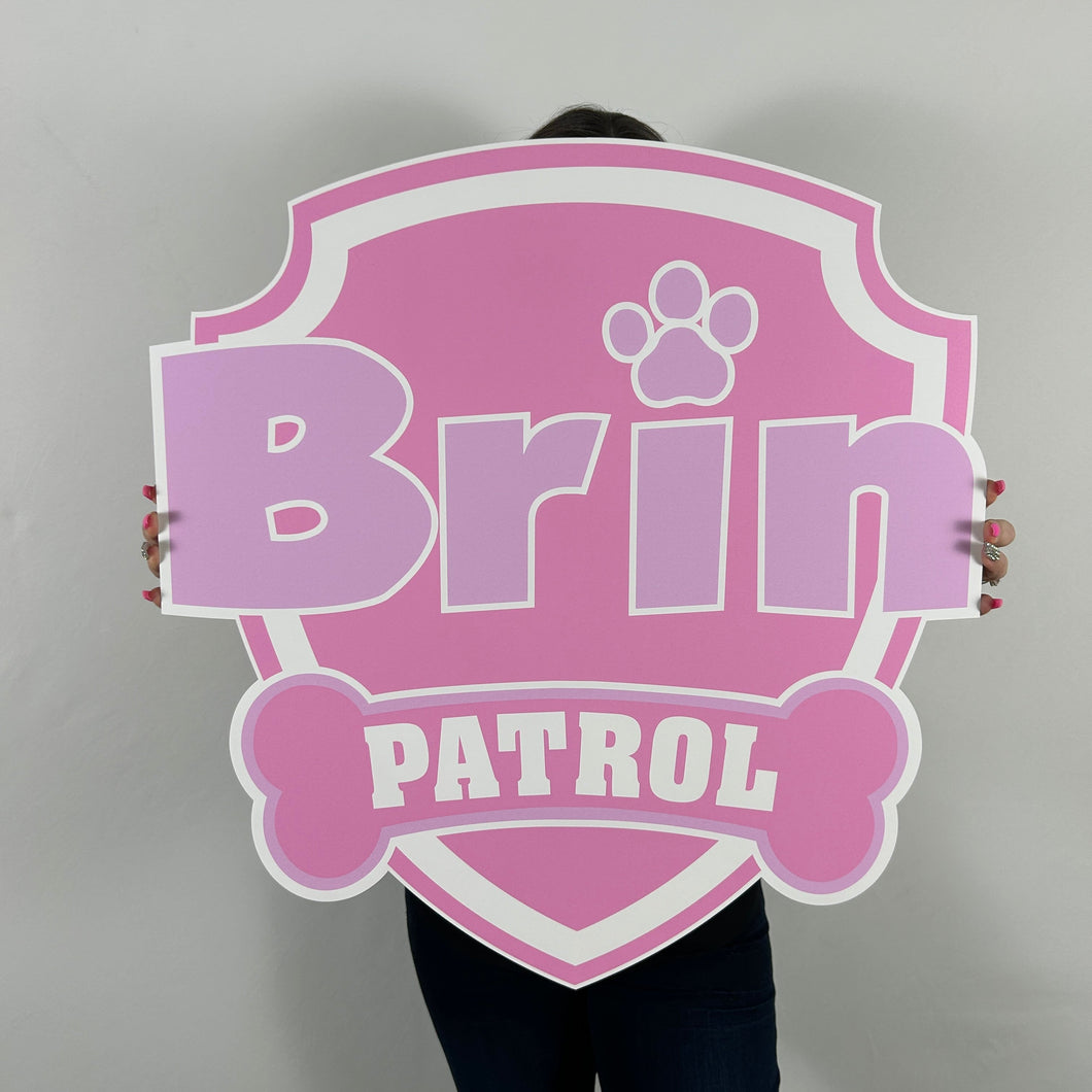 Personalized Paw Patrol Cutout - Paw Patrol Logo with Name - Custom Patrol Prop - First Birthday Party - Paw Patrol Cutouts