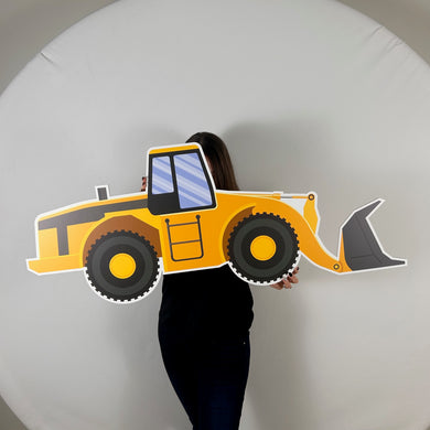 Front End Loader Cutout - Construction Themed Party - Yellow Front End Loader Standee - Backhoe Prop - Construction Vehicle Cutouts - Built to Perfection