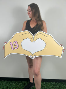 Foam Board Heart Hands Party Prop - Taylor Swift Theme Cutout - Taylor Swift 13 Heart Hands Party Standee