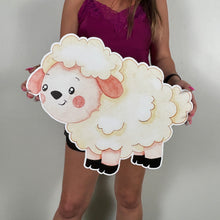 Load image into Gallery viewer, Sheep Cutout - Watercolor Sheep Prop - Farm Animal Prop - Farm Theme First Birthday - First Rodeo - Custom Sheep Prop - Party Standee - Foamboard Farm Animal Prop