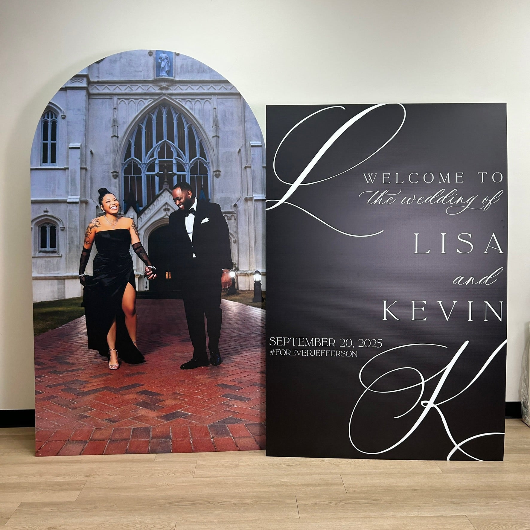 Welcome Sign for Wedding with Large Photoboard – Sticky Wall Vinyl LLC
