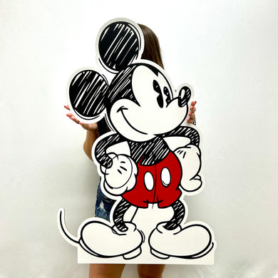 Foam Board Sketched Mickey Mouse Party Prop - Character Cutout - Party Standee