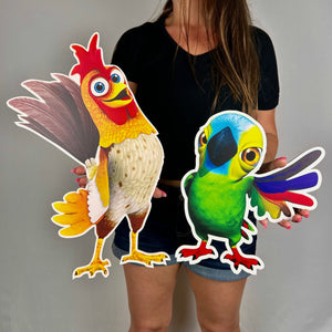 Foam Board La Granja de Zenón Party Props Set of 2 - Bartolito and Pepe Cutouts Set - Party Standees