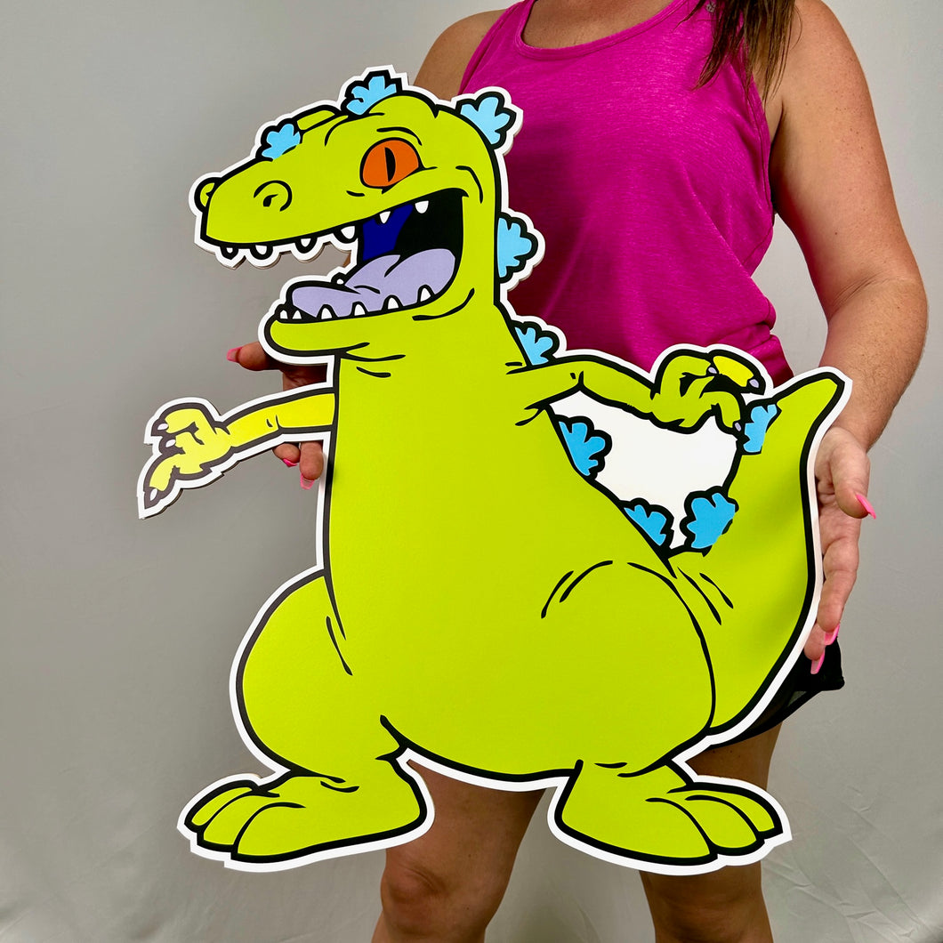 Foam Board Reptar Prop - Rugrats Character Cutout - 90's Party - 90's Birthday - Lifesize Reptar from Rugrats Prop - Chuckie Cutout - Party Standee