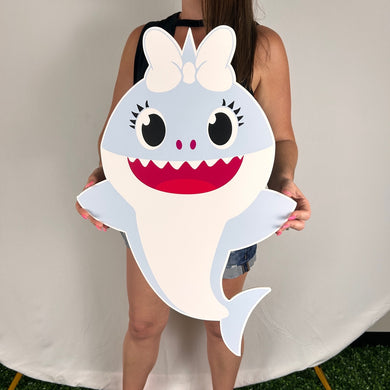 Foam Board Blue Baby Shark Party Prop - Custom Character Cutout - Party Standee