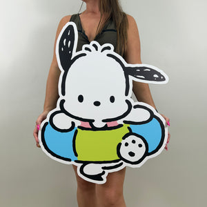 Pochacco Prop - Sanrio Prop - Custom Character Cutout - Pochacco in swimsuit - Beach Pochacco  Cutout - Lifesize Pochacco Cutout - Party Standee - Pochacco Cutout