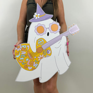 Groovy Ghost Prop - Halloween Prop - Halloween Ghost Props - Spooky Props - Groovy One - Lifesize Groovy Ghost Cutout - Party Standee - Halloween Themed Birthday - Spooky One Birthday Party - Groovy Halloween Props - Hippie Ghost Cutout