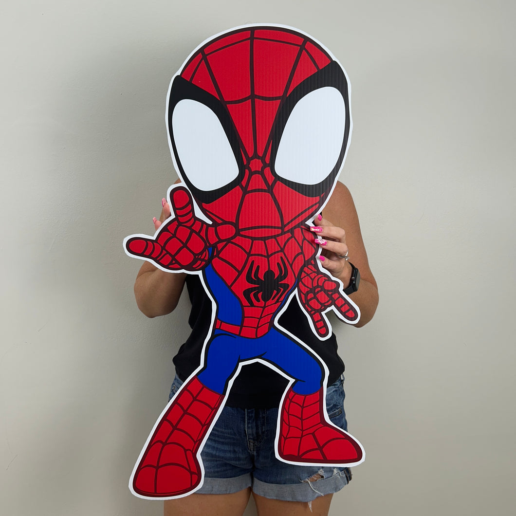 Spidey Cutout - Spidey and His Amazing Friends Prop - Spiderman Prop - Custom Character Cutout - Lifesize Spidey Cutout - Party Standee - Spidey and His Amazing Friends Cutouts