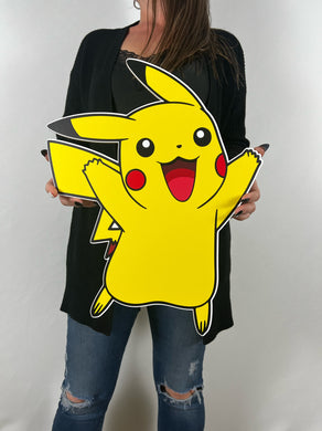 Foam Board Pikachu Party Prop - Pokémon Theme Cutout - Party Standee - Coroplast Prop