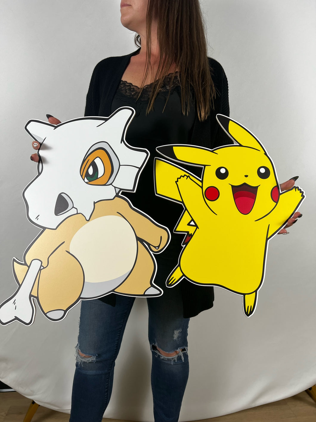 Foam Board Kubone and Pikachu Party Props - Set of 2 Pokémon Props - Pokémon Theme Cutouts - Party Standees