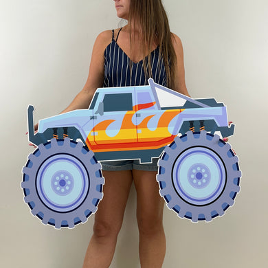 Hot Wheels Truck Cutout - Monster Truck Prop - Custom Cutout - Neon Monster Truck Cutout - Lifesize Hot Wheels Cutout - Party Standee