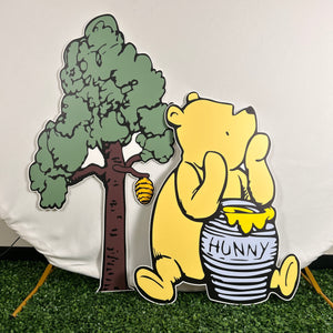 Foam Board Winnie The Pooh Prop Set - Pooh and Tree Cutouts - Set of 2 Party Standees