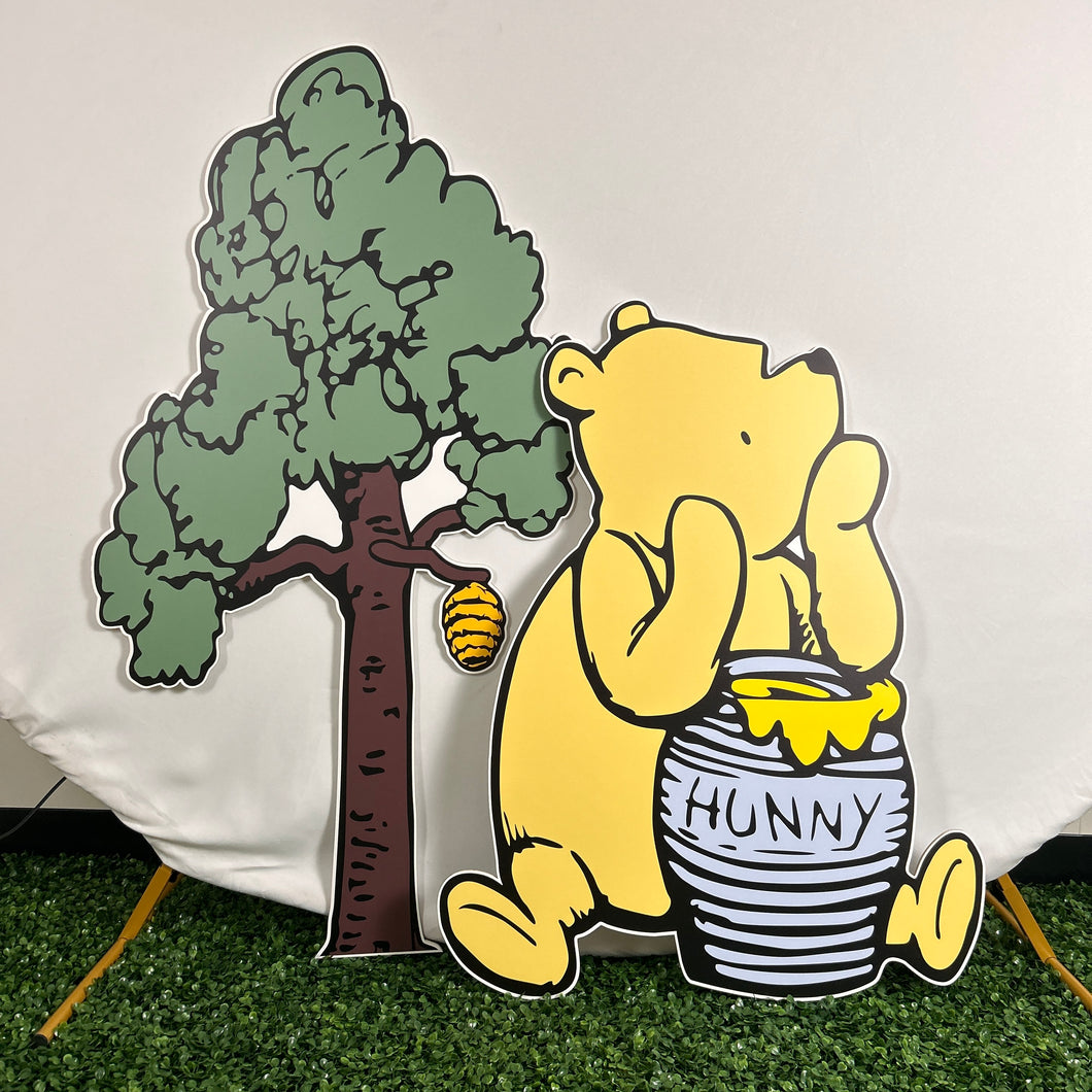 Foam Board Winnie The Pooh Prop Set - Pooh and Tree Cutouts - Set of 2 Party Standees