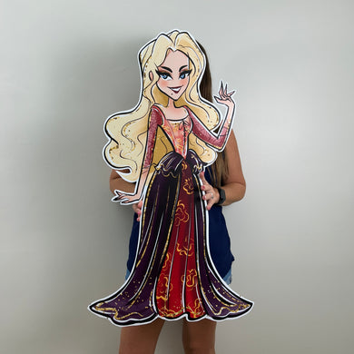 Sarah from Hocus Pocus Cutout - Halloween Prop - Witch Prop - Custom Character Cutout - Lifesize Witch Cutout - Party Standee - Halloween Themed Birthday - Hocus Pocus Cutouts