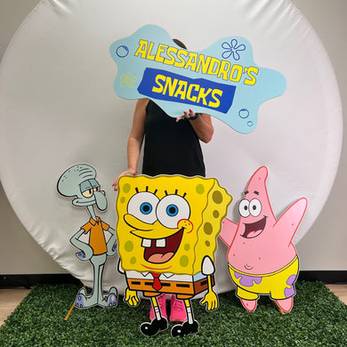 Foam Board Bikini Bottom Prop Set of 4 - Spongebob Character Cutouts - Party Standees Set