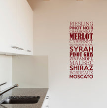 Load image into Gallery viewer, Wine List Wall Decal