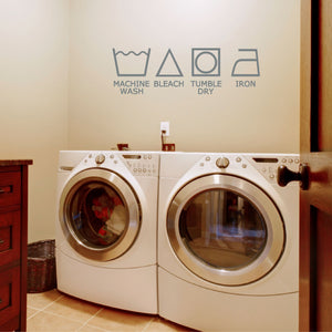 Laundry Symbols Wall Decal