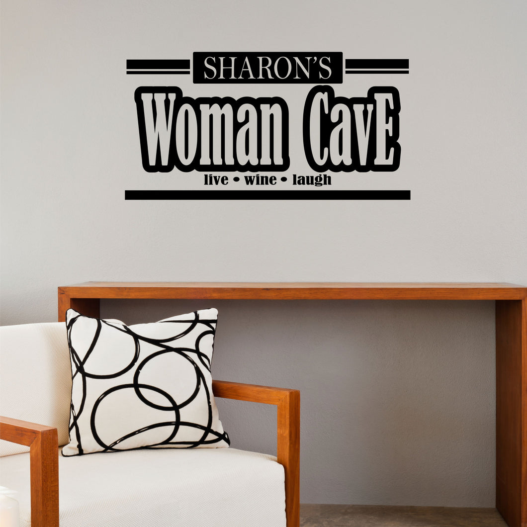 Woman Cave Sticker Name Sticker Personalized Man Cave Wall Decal