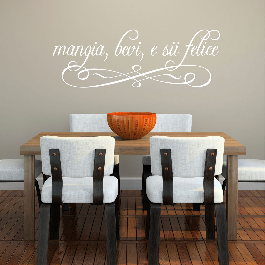 Eat Drink and Be Merry - Italian Wall Quote Wall Decal