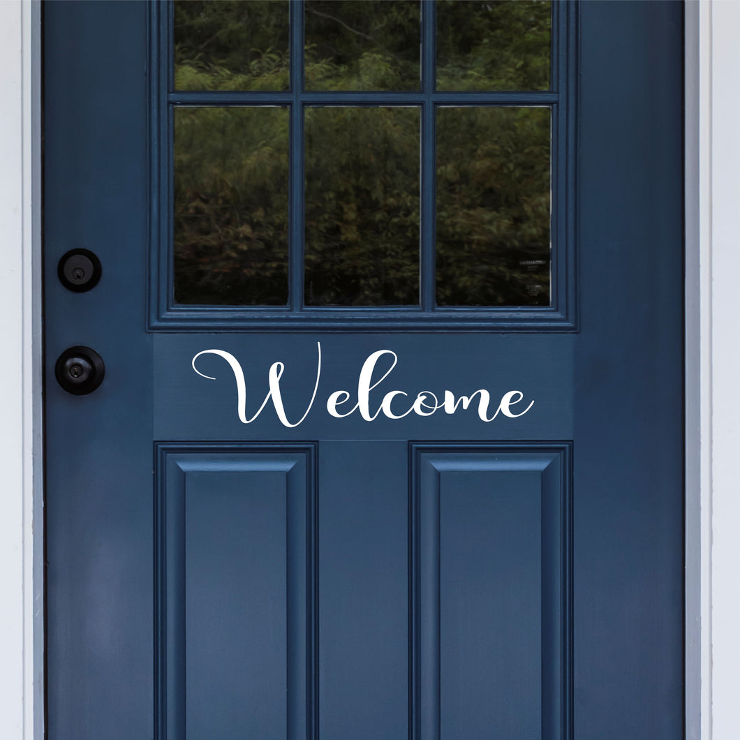 Welcome Front Door Decal - Front Door Sticker