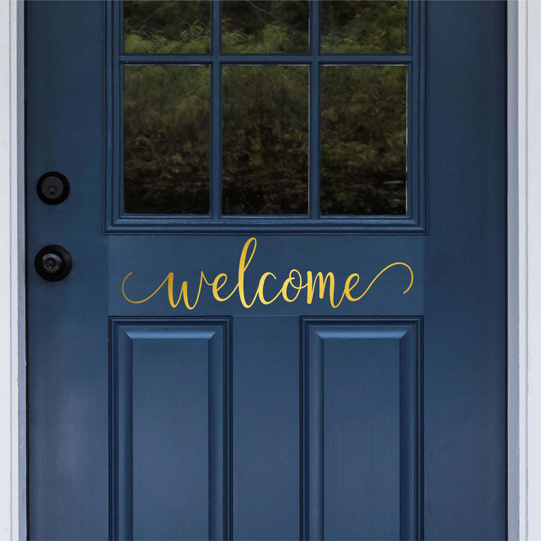 Welcome Front Door Decal - Front Door Sticker