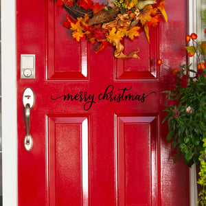 Merry Christmas Front Door Decal - Front Door Sticker