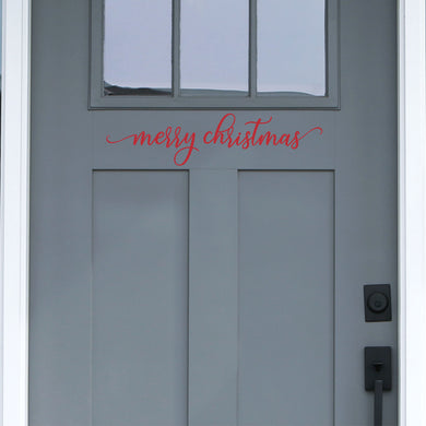 Merry Christmas Front Door Decal - Front Door Sticker
