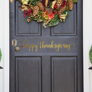 Happy Thanksgiving Front Door Decal - Front Door Sticker