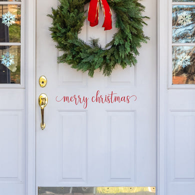 Merry Christmas Front Door Decal - Front Door Sticker