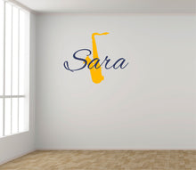 Load image into Gallery viewer, Personalized Name Saxophone Instrument Wall Decal
