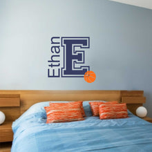 Load image into Gallery viewer, Basketball Name Wall Decal - Basketball Sticker - Custom Name - Personalized Name