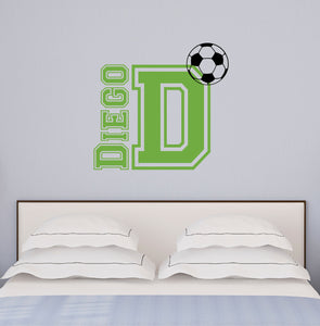 Soccer Wall Decal Soccer Sticker Custom Name - Name Sticker - Name Wall Decal