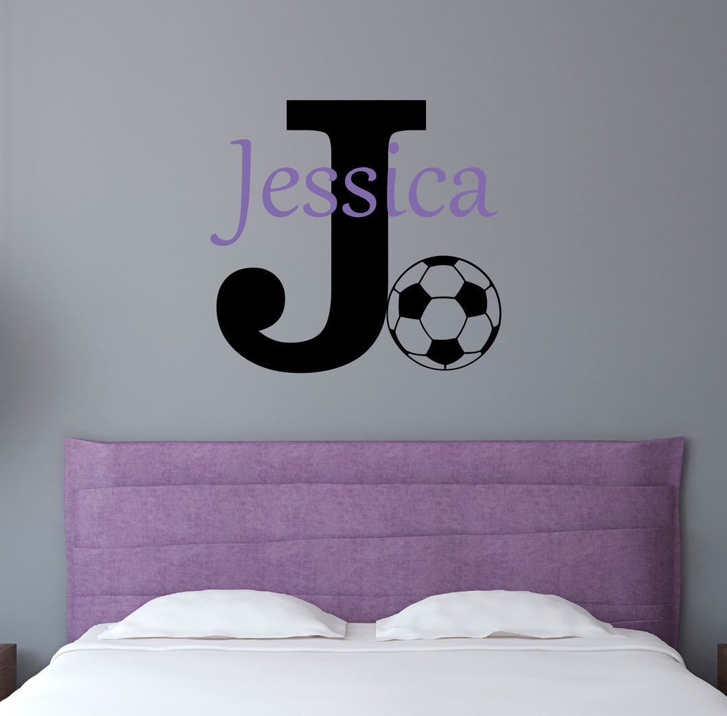 Soccer Wall Decal Soccer Sticker Custom Name - Name Sticker - Name Wall Decal
