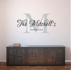 Family Name Wall Decal - Custom Family Name Decal - Family Name Sticker