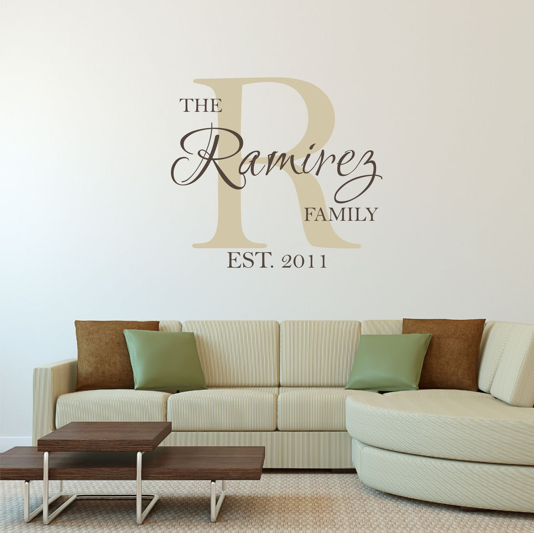 Family Name Wall Decal - Custom Family Name Decal - Family Name Sticker
