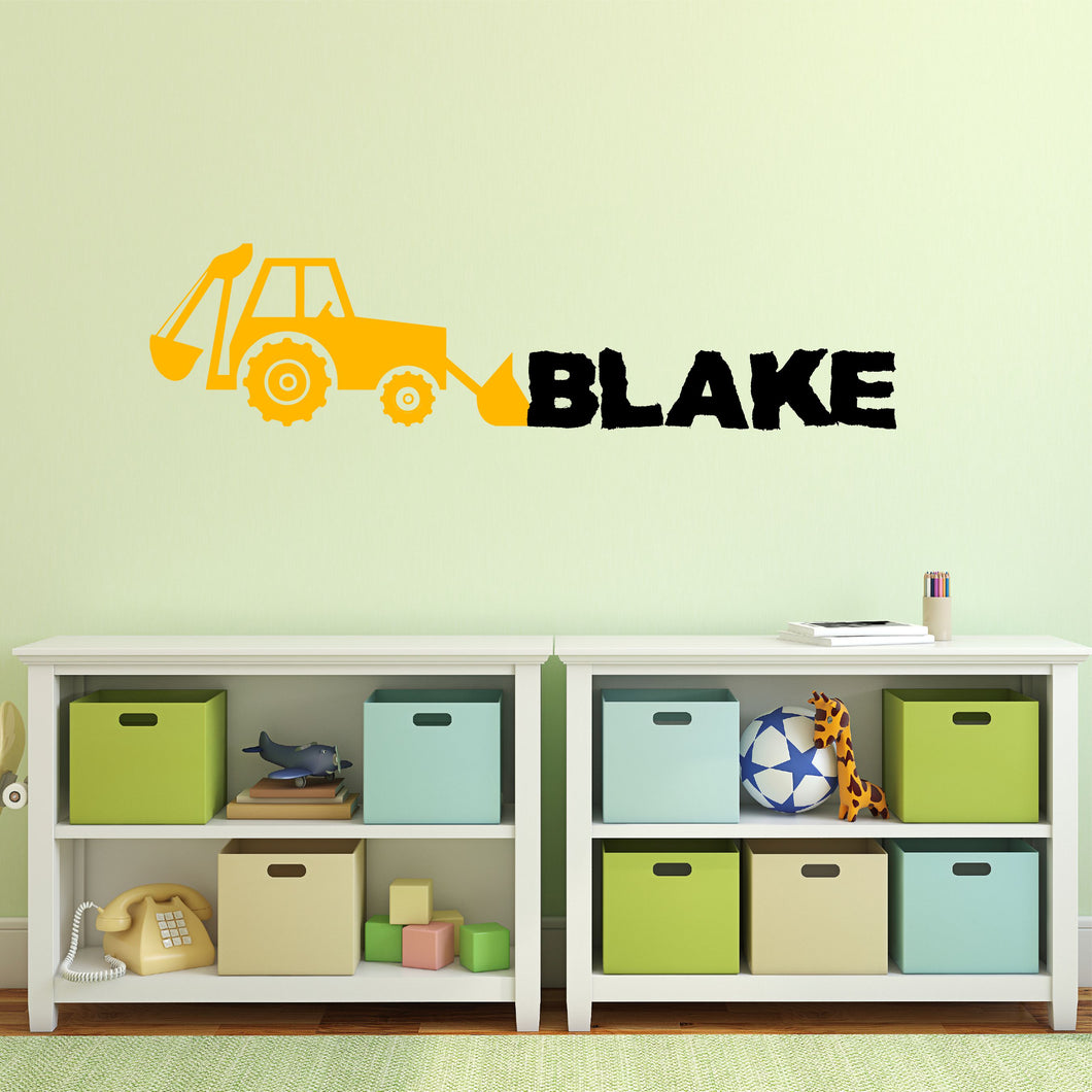 Personalized Name Construction Wall Decal