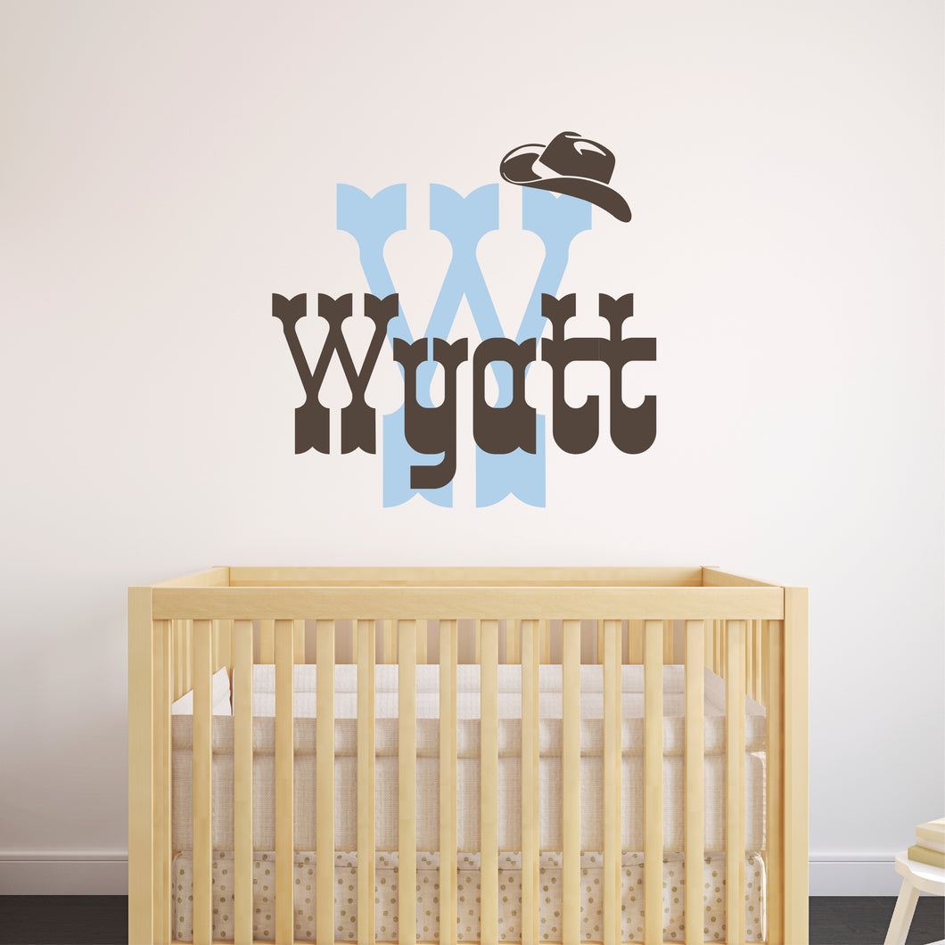 Personalized Name Cowboy Wall Decal