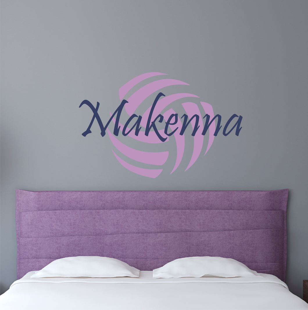 Volleyball Wall Decal Volleyball Sticker Custom Name - Name Sticker - Name Wall Decal