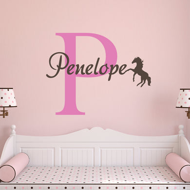 Personalized Name Horse Wall Decal