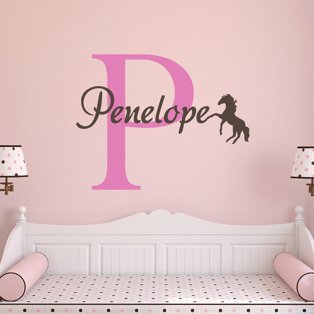 Personalized Name Horse Wall Decal