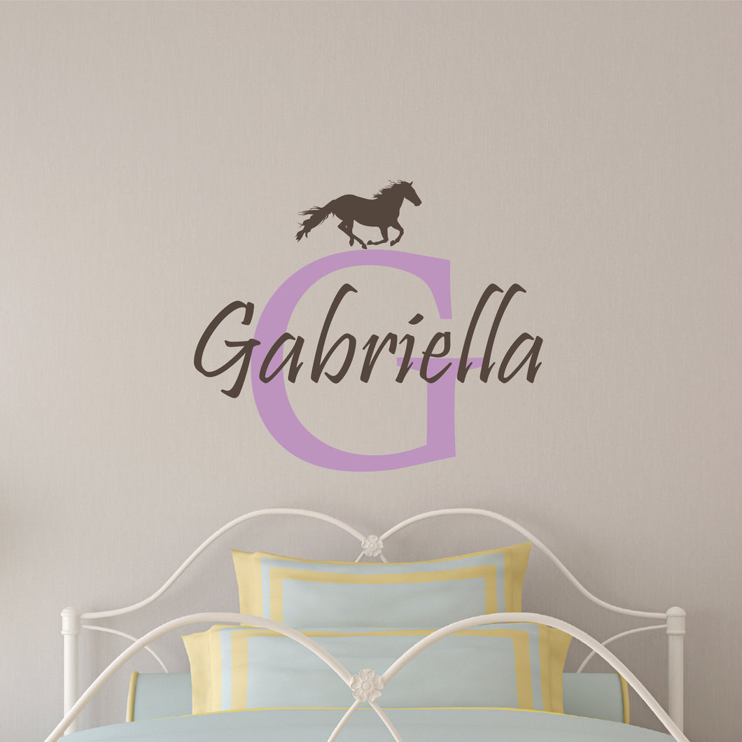 Personalized Name Horse Wall Decal