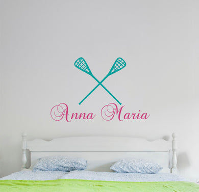 Lacrosse Wall Decal Lacrosse Sticker Custom Name - Name Sticker - Name Wall Decal