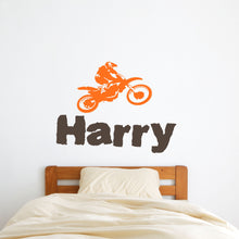 Load image into Gallery viewer, Personalized Name Motocross Wall Decal