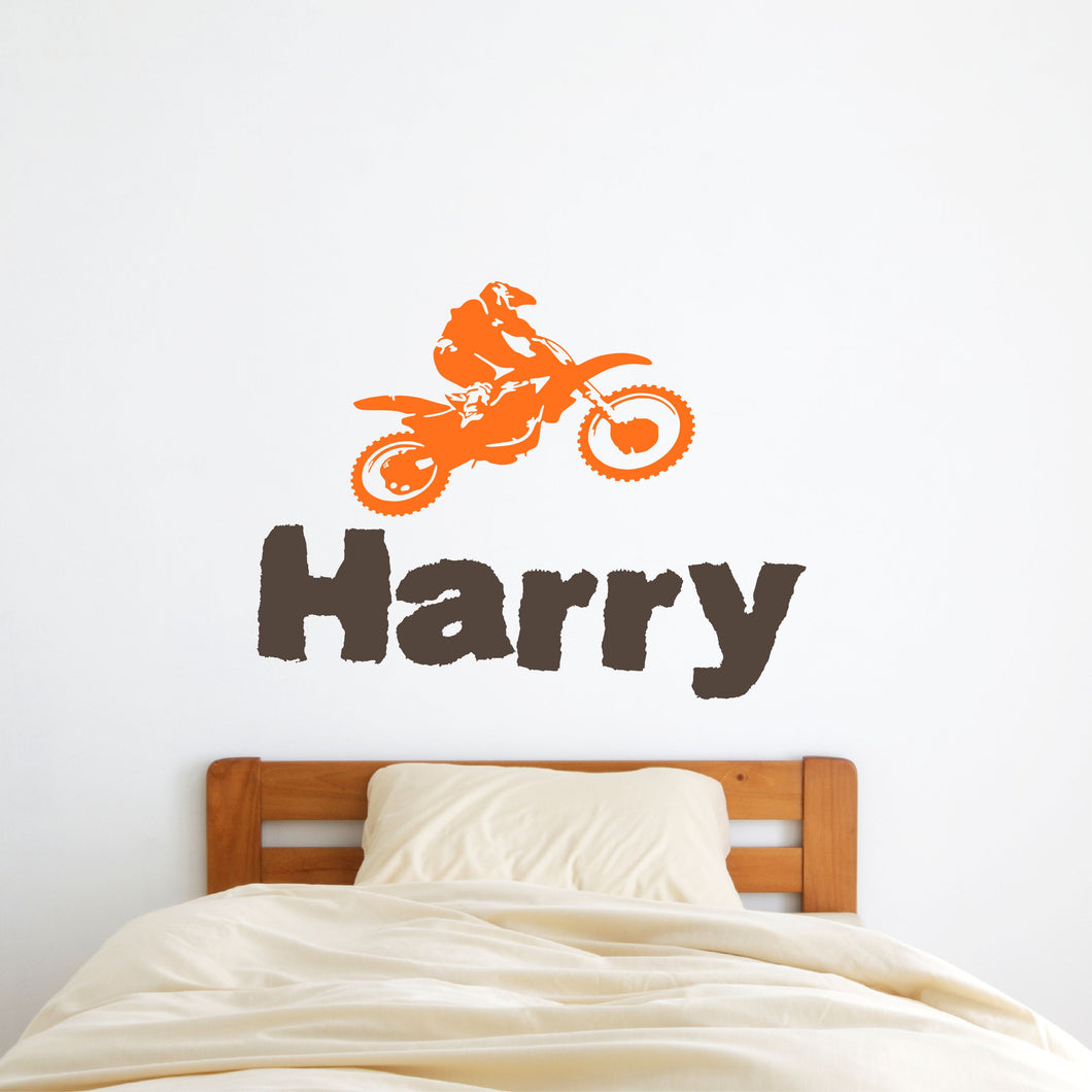 Personalized Name Motocross Wall Decal