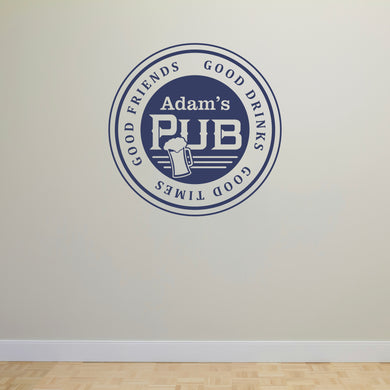 Custom Name Bar Sticker Pub Name Wall Decal Personalized